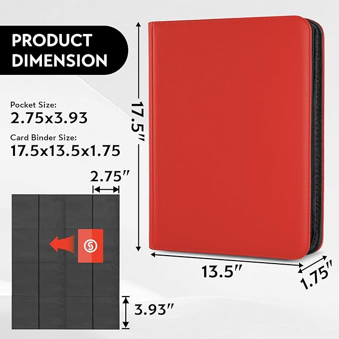 1000+ Pockets Trading Card Binder, Premium 16 Pocket Card Binder, Ringless Side - Image 3