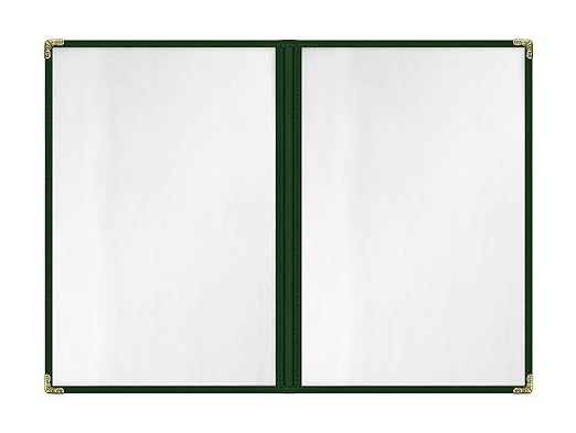 Goodsmart Restaurant Menu Covers – Green 25 Pack, 4-View 8.5" x 14", - Image 2