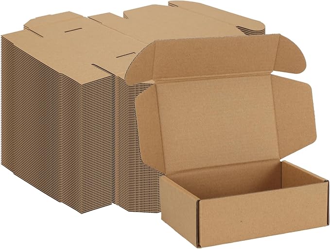 MEBRUDY 6x4x2 Inches Shipping Boxes Pack of 75, Small Corrugated Cardboard Box by MEBRUDY