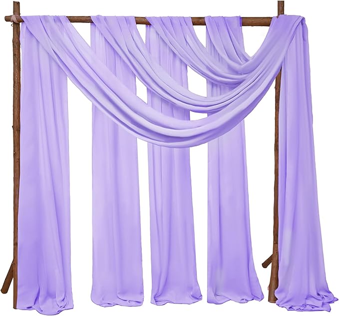 8 Panels Wedding Arch Draping Fabric 28" x 20Ft Wedding Arch Drapes Chiffon by SATULGAU