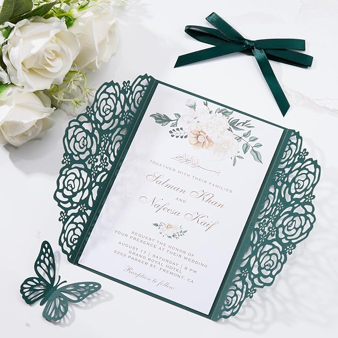 Emerald Green Wedding Invitations - Image 6
