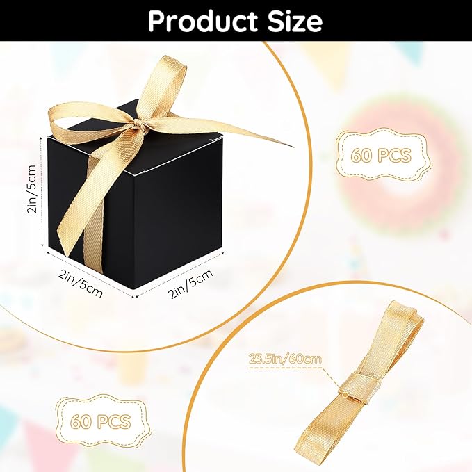 EUSOAR Favor Boxes, Mini Paper Cube Soap Box Chocolate Truffles Storage Macaron - Image 2