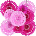 BEISHIDA Hot Pink Combination Hanging Honeycomb Round Paper Fans Decoration by Beishida