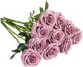 Artificial Rose 10pcs Open Flower Bouquet Faux Rose Stems by IUKnot