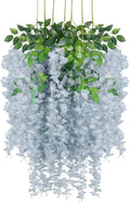 12 Pack Grey Wisteria Hanging Flowers Garland, 3.77 Feet Artificial Flower Vines by Luerbi