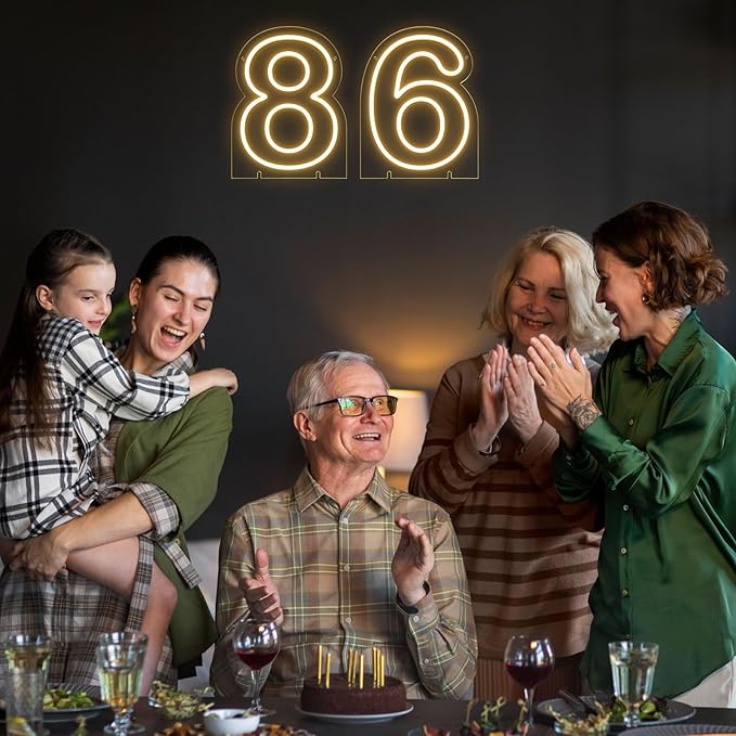 Number 8 LED Neon Sign Backdrop Birthday Party Decoration, 11.3" Height Warm - Image 7