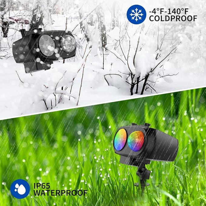 Holiday Projector Lights Outdoor, 2-in-1 HD LED Outdoor Projectors - Image 4