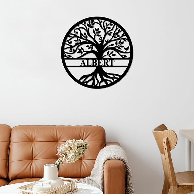 Personalized Wedding Gift for Couple, Custom Tree of Life Metal Wall Art Sign - Image 2
