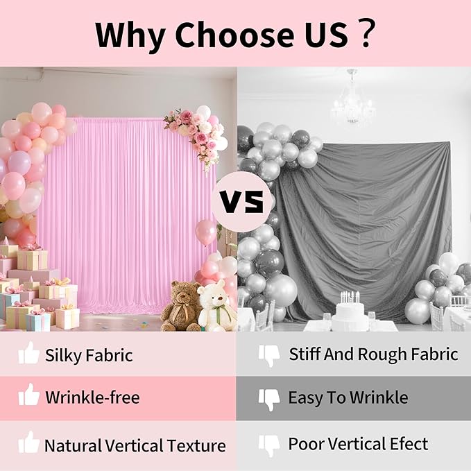 30x10ft Backdrop Curtains for Parties, 6 Panels 5x10ft Photography Backdrop - Image 5