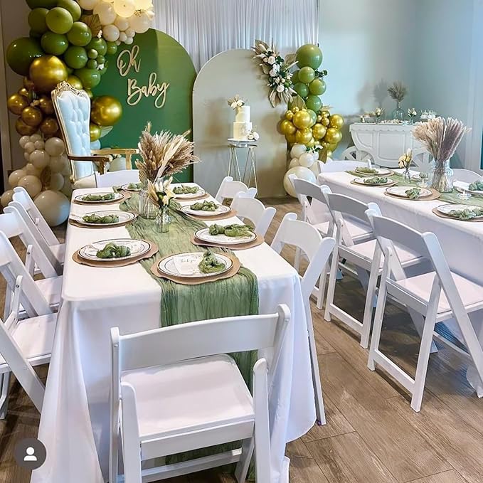 12 Pack Sage Green Table Runner Cheesecloth 35x120 Inch, 10Ft Boho Sheer Gauze - Image 9