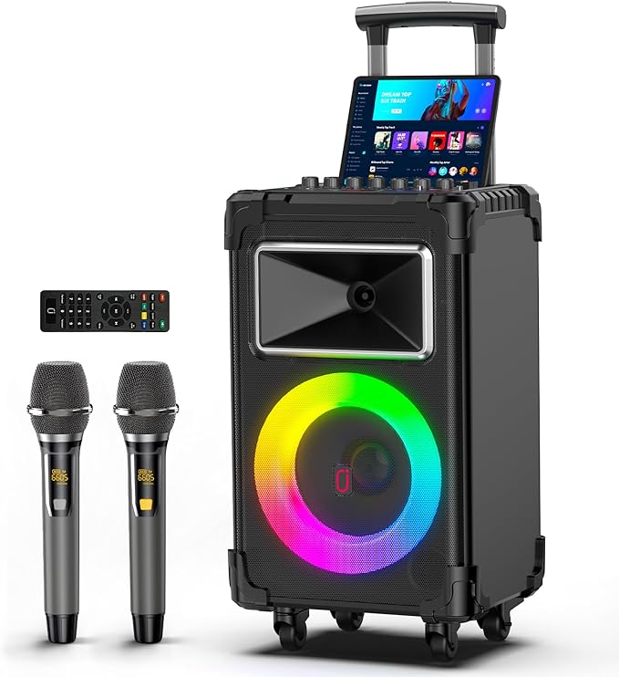 JYX Karaoke Machine with 2 Wireless Mics, PA System with Remote Control by JYX