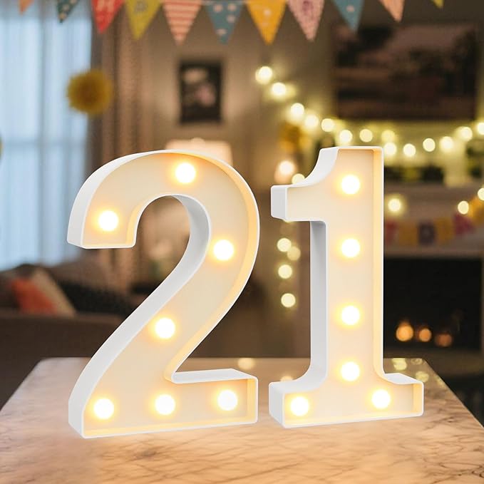 LED Marquee Light Up Numbers Sign by NANXU
