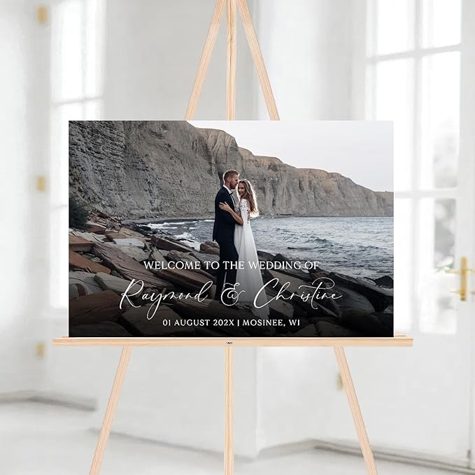 Personalized Wedding Photo Acrylic Welcome Sign – Custom Picture Board - Image 5