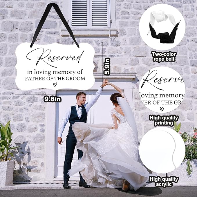 Acrylic Wedding Sign, Ring Bearer Sign, Reserved Seating Signs, - Image 3