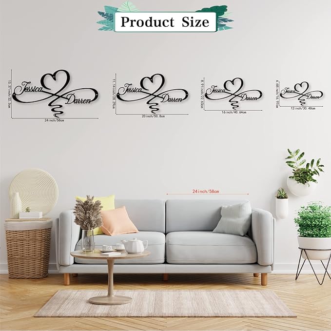 Personalized Infinity Symbol, Metal Love Sign, Love Sign Infinity Heart Sign - Image 4