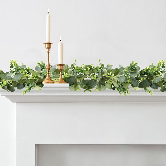 MAKHOT 2pcs Artificial Eucalyptus Garland, 5.9FT Greenery Garland Flower Spring - Image 6