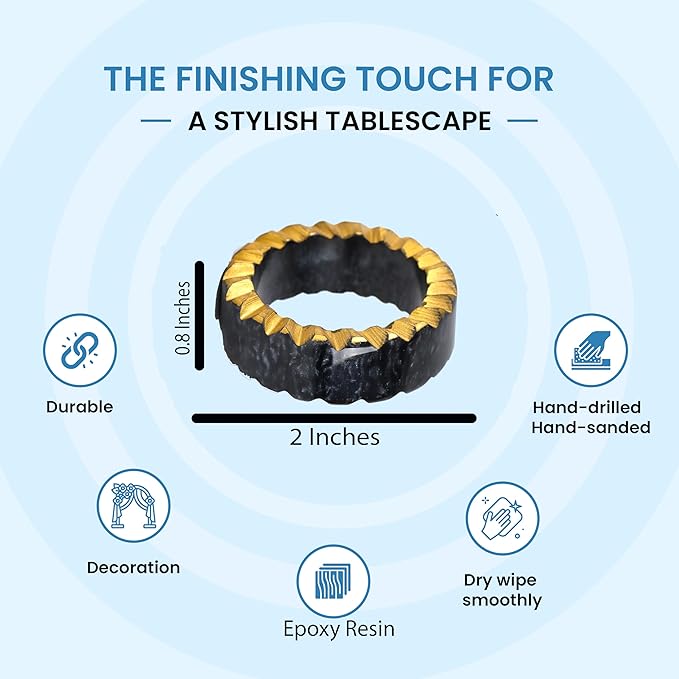 Epoxy Resin Napkin Rings Set of 12 - Image 4