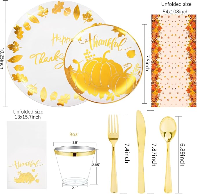 Festiva 176Pcs Thanksgiving Plastic Plates - Image 2