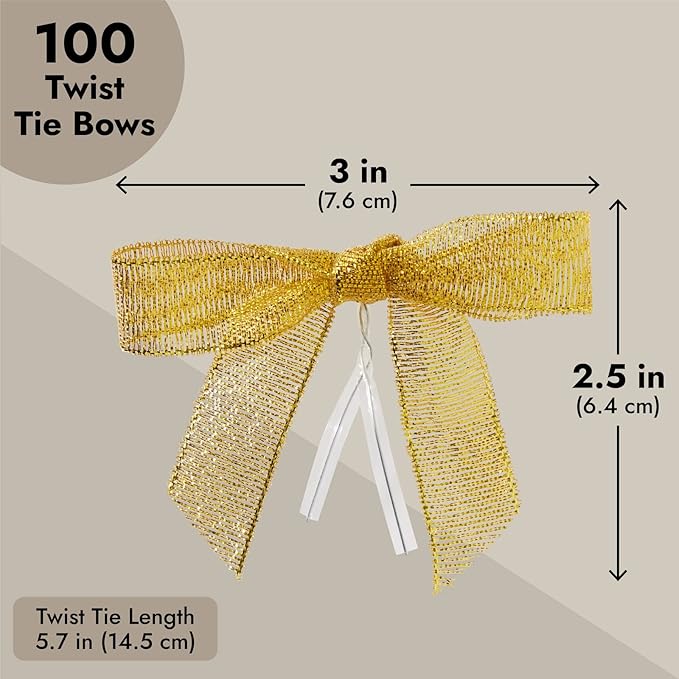 Bright Creations Gold Twist Tie Bows - Image 5