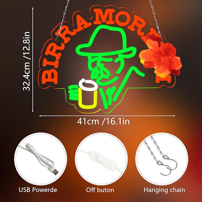 Beer Neon Sign Italian Italy Beer Retro LED Neon Sign - Image 3