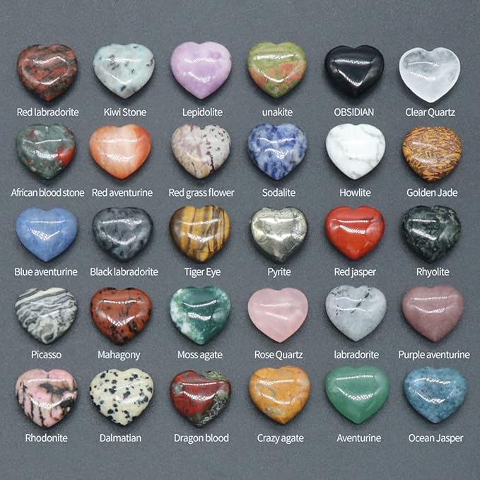 LE SKY 20 Pcs Natural Decorative Stones No Hole Heart Shape Healing Crystal - Image 4