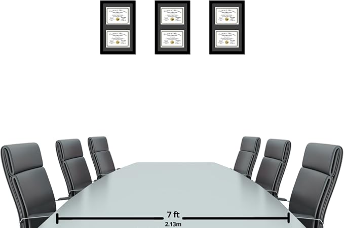 Creative Picture Frames 14X20Bk-B Black Vertical Double Diploma Frame - Image 3