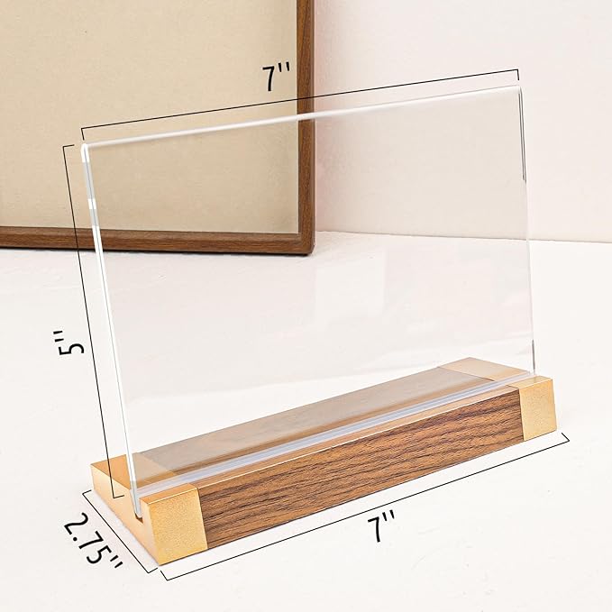 Acrylic Sign Holder 5"x7" Tabletop Display Clear Sign Board - Image 3