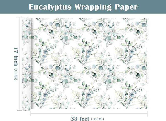 WRAPAHOLIC Eucalyptus Leaves Wrapping Paper Roll - Image 3