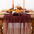 Burgundy Red Cheesecloth Table Runner Fall Table Runner Boho Gauze 120 Inches by DeZerlor