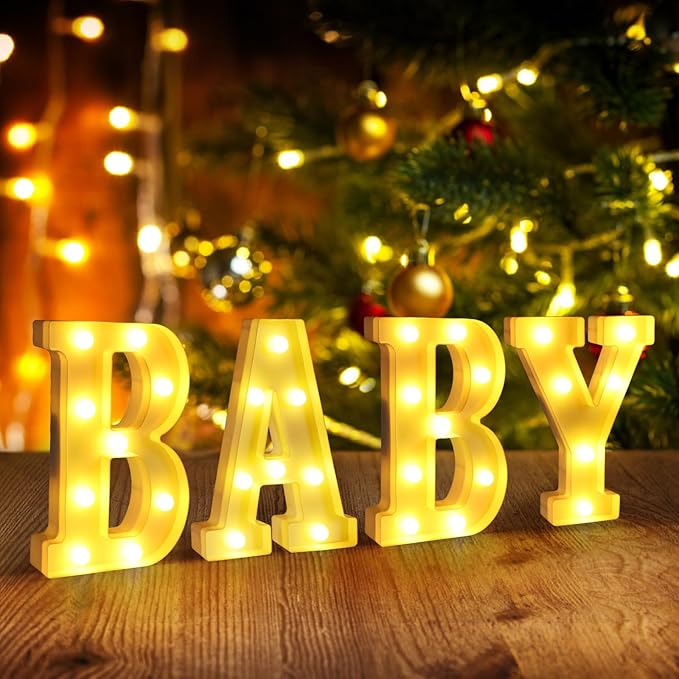 Marquee Letters for Baby Shower Decorations, Oh Baby Sign for Backdrop by funsky