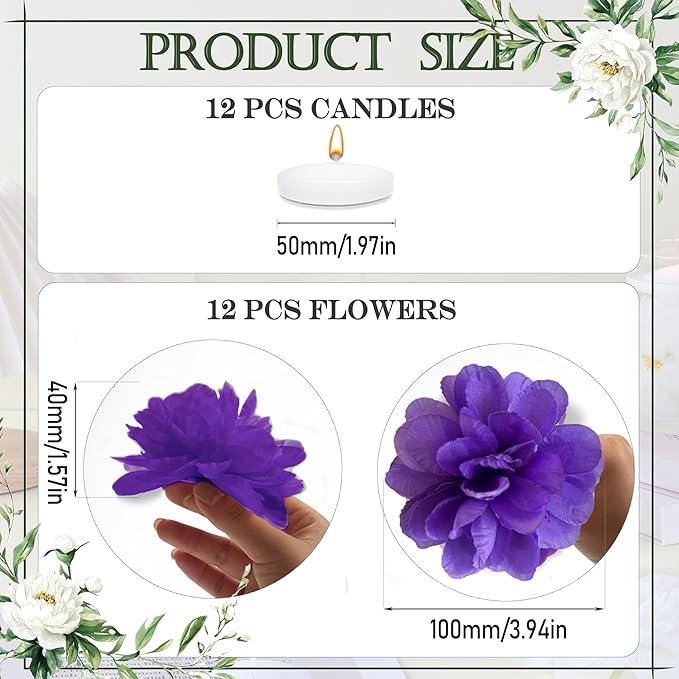24 Pcs Floating Candles for Centerpieces and Floating Flowers Vase Fillers for - Image 3