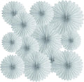 20 Pcs Gary Hanging Paper Fan, Hanging Honeycomb Round Paper Fans by Zankubom