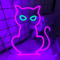 Cat Neon Signs for Wall Decor, Halloween Cat LED Light Table Decoration for Bar by Cnstill