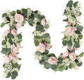 MAKHOT 2 Pcs Pink 6.6Ft Artificial Eucalyptus Garland by MAKHOT