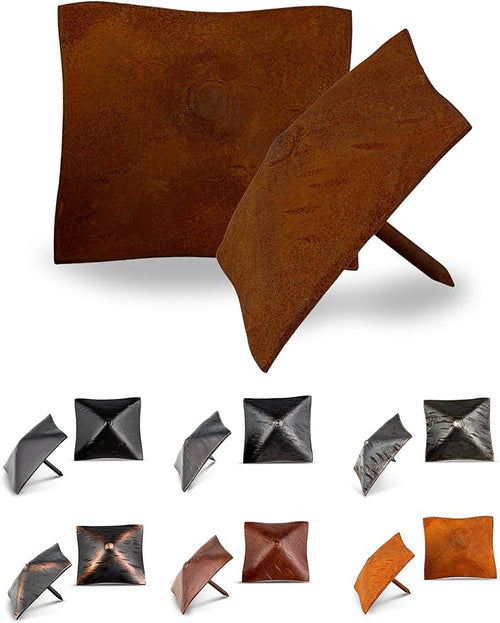 10 Pack 2" Square Head Iron Clavos Decorative Nails – Rusted – Handmade Rustic by BorderlandRusticHardware
