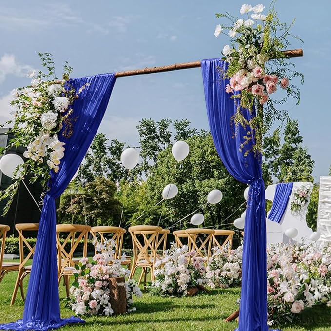 Royal Blue Wedding Arch Draping Fabric 29" x 20 FT Blue Wedding Drapes by DeZerlor