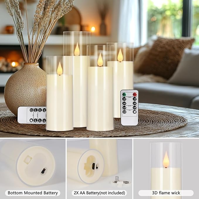 Set of 24 Flameless Led Battery Opeated Realistic Moving Wick Candles - Image 4