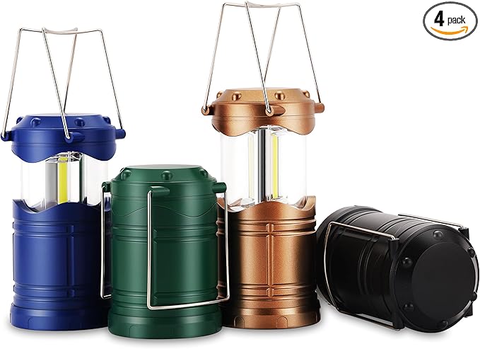 Lichamp LED Camping Lantern, 4 Pack Battery Powered Flashlight by Lichamp