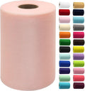 Blush Tulle Fabric Rolls 6 Inch by 100 Yards Fabric Spool Tulle Ribbon by IONTACH