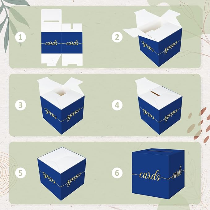 QIKSION Blue Graduation Card Box, Graduation, Wedding Reception, Baby Shower - Image 7