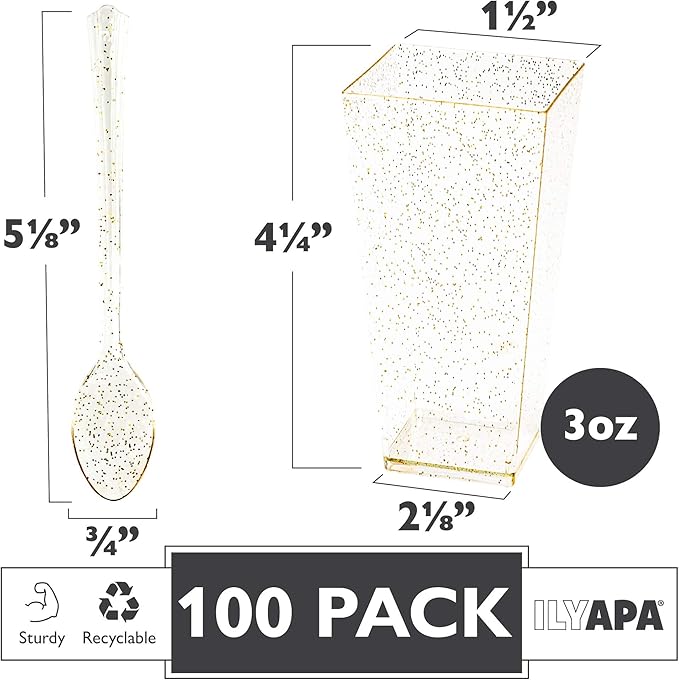 Ilyapa 3oz Plastic Dessert Cups - Image 2
