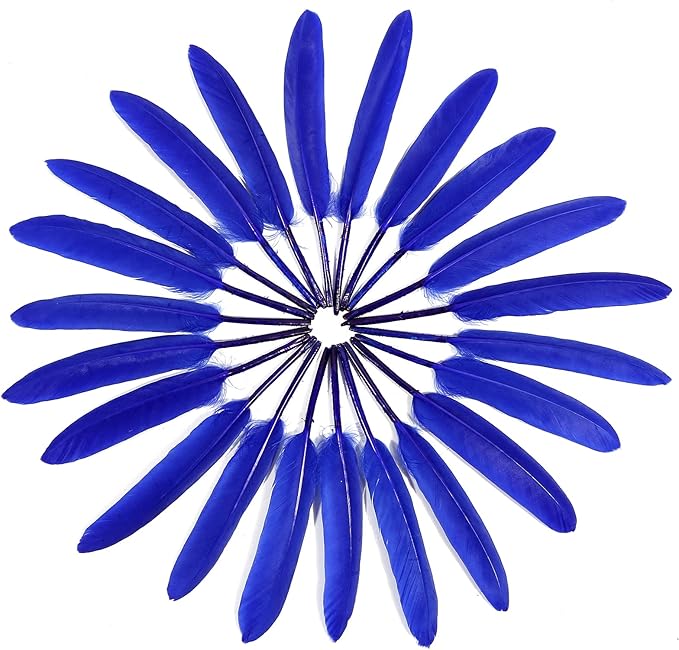 FeelfunFeather 120pcs Blue Goose Cochettes Feather Natural Bulk 4-6 inch 10-15cm - Image 3
