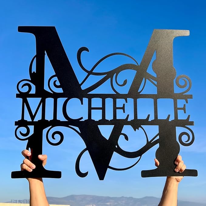 Personalized Metal Name Signs, Split Letter Monogram Wall Art Decor, Durable by DecoSoul