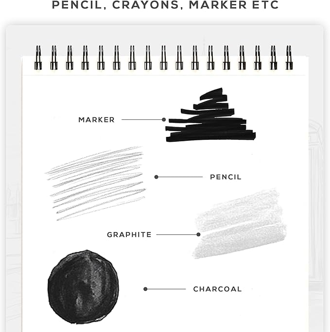BEECHMORE BOOKS 9x12 Spiral Sketchbook – 140 GSM Acid-Free Paper, 100 - Image 6