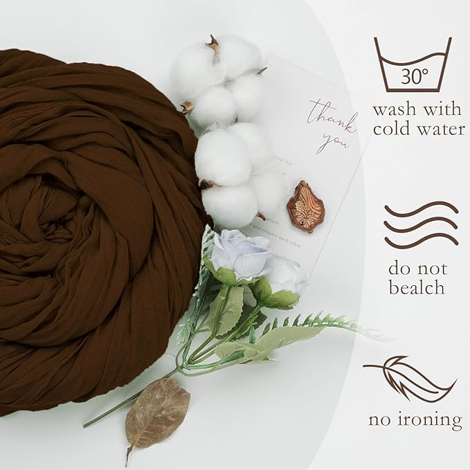 6 Pack Brown Cheesecloth Fall Table Runner 10ft Boho Gauze Fabric Cheese Cloth - Image 5