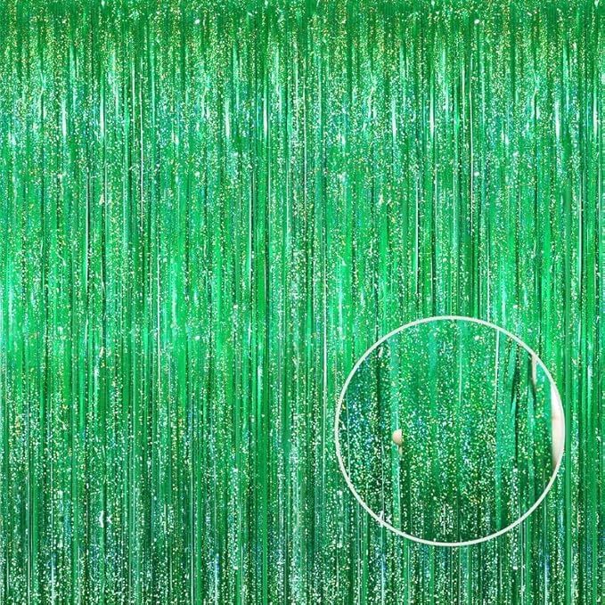 GOER 3.2 ft x 8.2 ft Metallic Tinsel Foil Fringe Curtains Party Photo Backdrop - Image 2