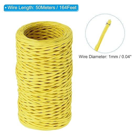 PATIKIL 164 Feet Floral Bind Wire Wrap Twine, 1mm Yellow Paper-Wrapped Iron Wire - Image 2