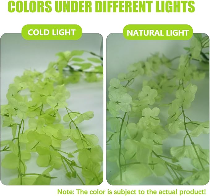 24 Pack Green Wisteria Hanging Flowers, 3.4 Ft Fake Hanging Flowers, Artificial - Image 4