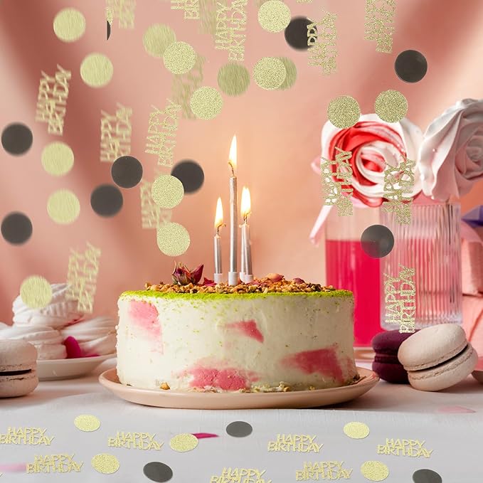 200Pcs Happy Birthday Confetti, Metallic Foil Balloon Confettis Scatter - Image 4