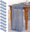 MLMW 10 Pack Dusty Blue Table Runner Cheesecloth Gender Reveal Boho Gauze by MLMW